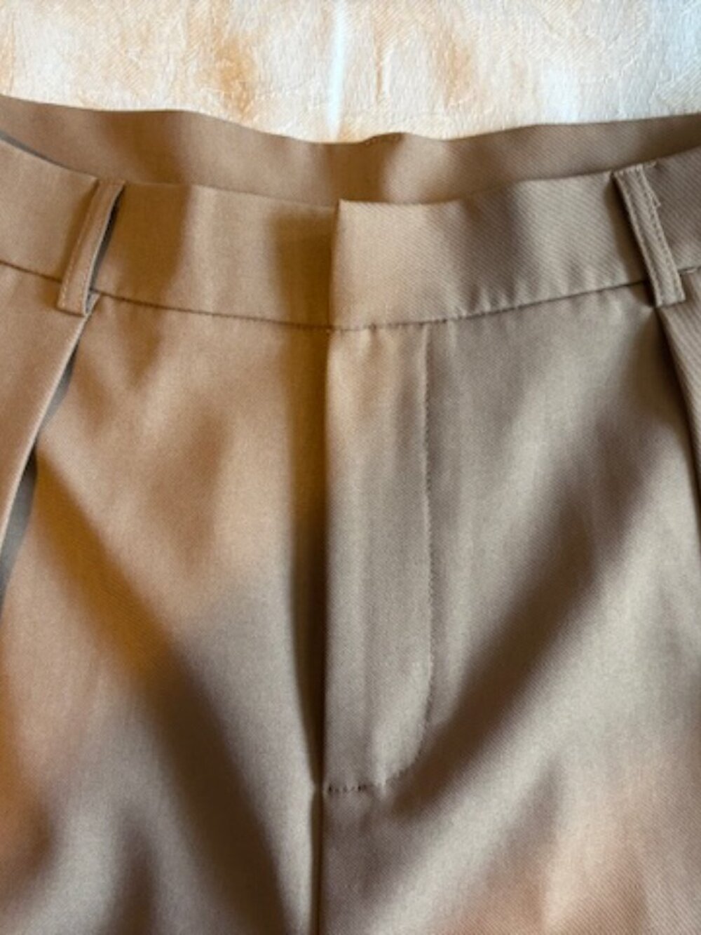 Anewsta Women's Beige Pleated High-Waisted Dress Pants Size L - Picture 5 of 11